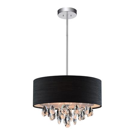 CWI LIGHTING 4 Light Drum Shade Chandelier With Chrome Finish 5443P18C (Black)